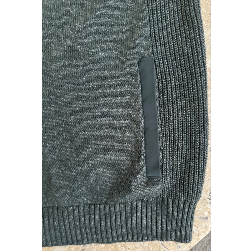 NWT DANIEL HECHTER Paris Men's Full Zip Knit Sweater Dark Green XXL Cotton Blend - Picture 4 of 14